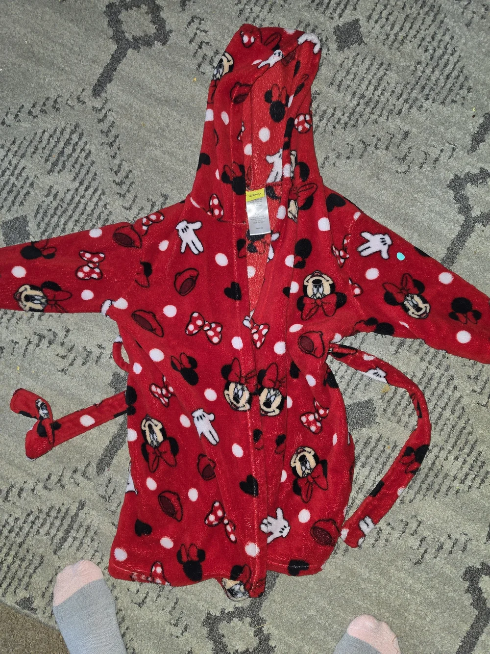 Disney Red Minnie Mouse Hooded Fleece One-Piece Robe